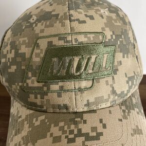 Mull Drilling Company Camouflage Hat Cap USA Flag 1954 Oil Kansas Adjustable